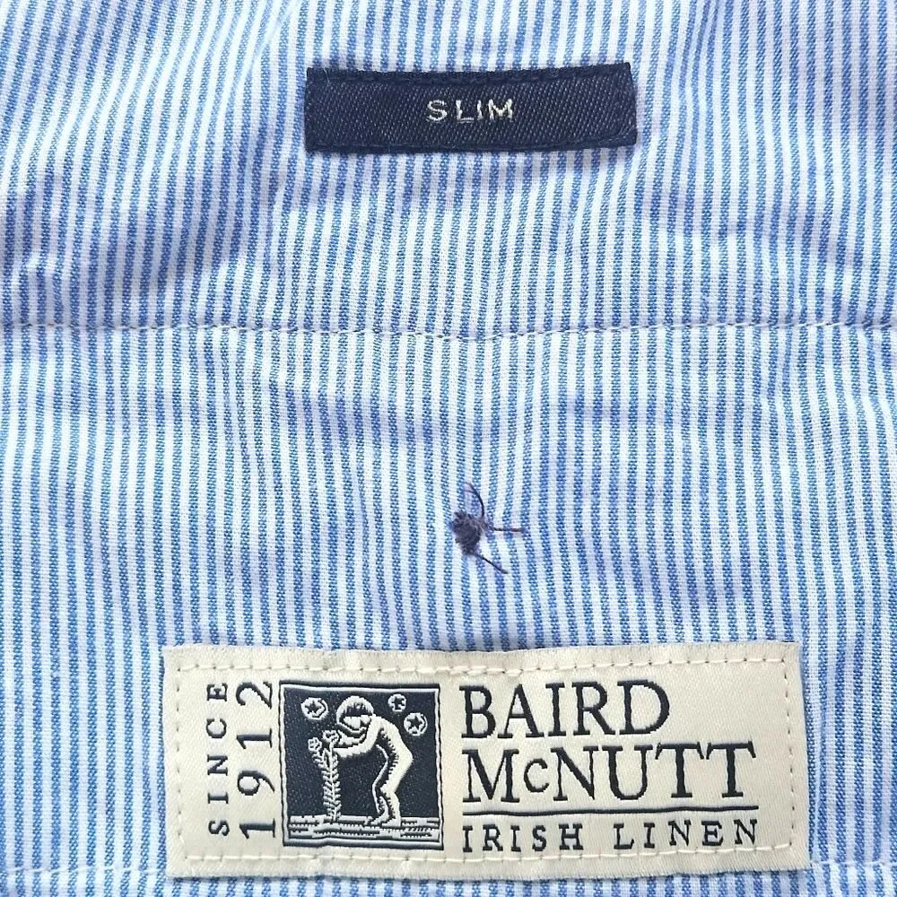J.Crew Bowery Slim Fit, Baird McNutt Irish Linen Pants (Men’s 30x30 Blue) Preppy
